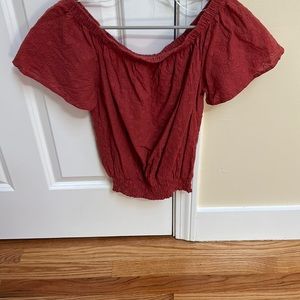 Rust off the shoulder top